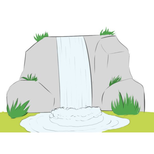 Водопад рисунок карандашом для детей