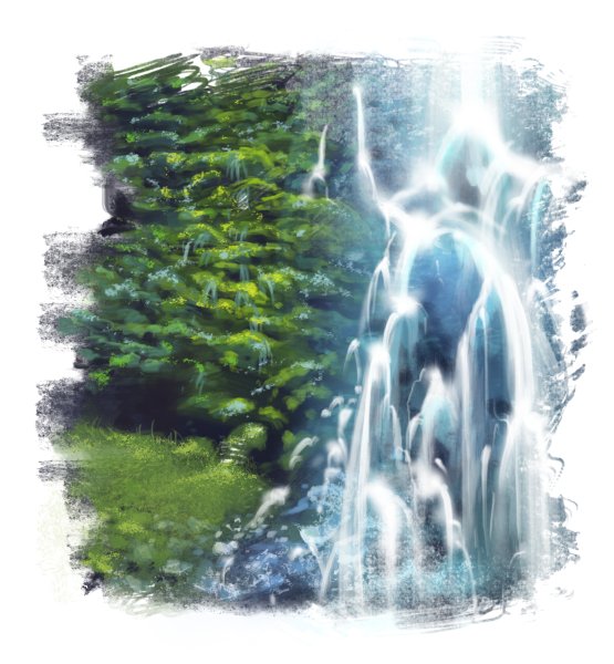 Рисование водопада для детей