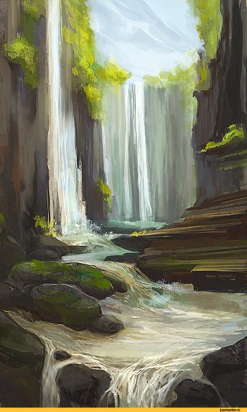 Водопад гуашью