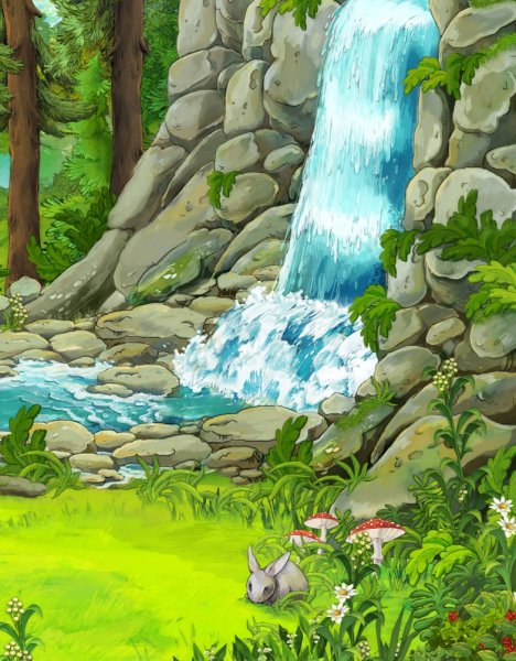 Схематичные рисунки водопадов