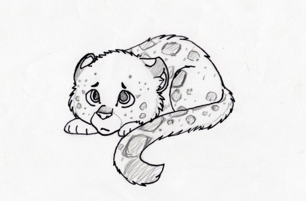 Леопард скетч