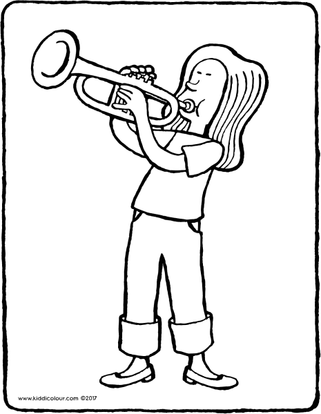 Трубач раскраска для детей