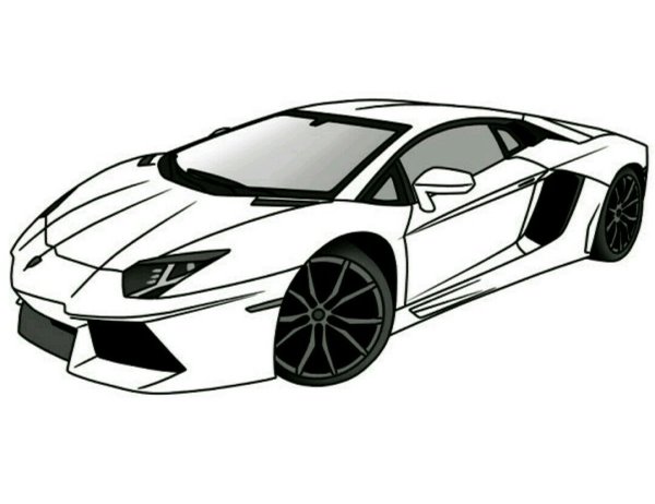 Ламборгини рисунок черно белый