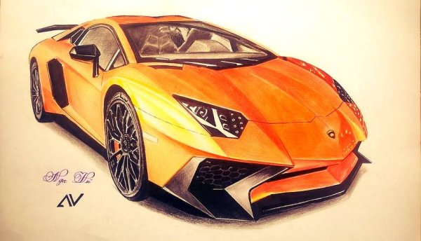 Рисовать Ламборджини авентадор