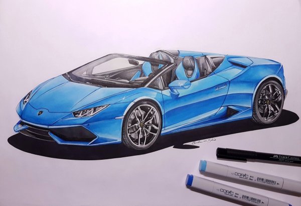 Ламборджини Хуракан рисовать