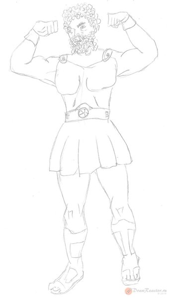 Нарисовать Геракла карандашом