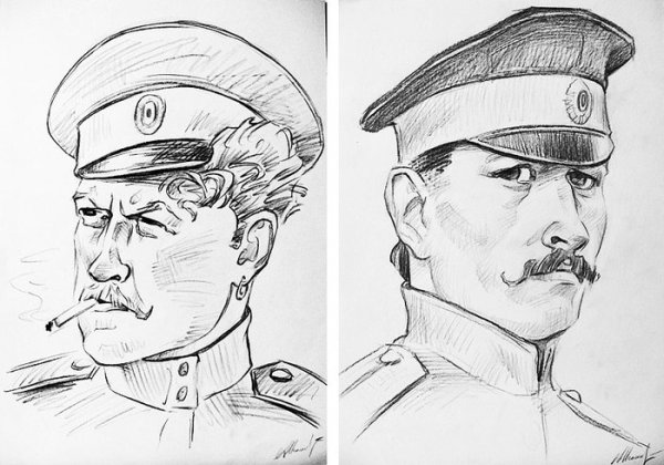 Казак рисунок карандашом