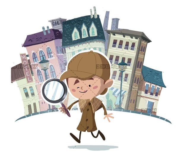 Детектив на прозрачном фоне