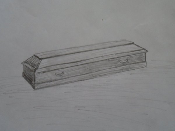 Гроб нарисованный карандашом