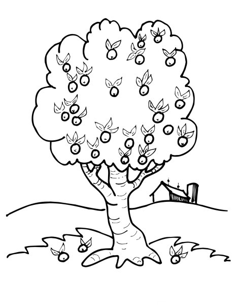 Дерево раскраска для малышей