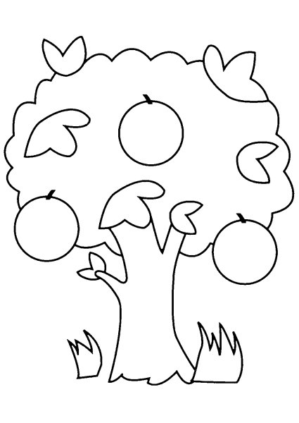 Дерево яблоня раскраска