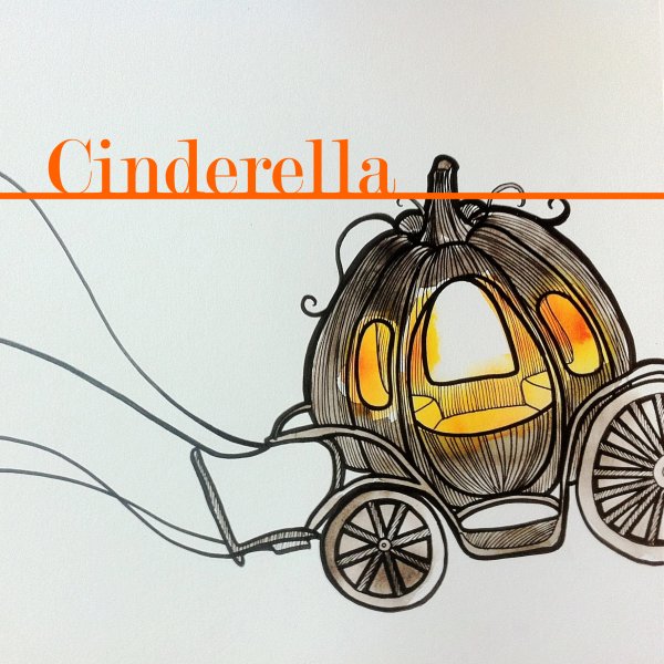 Карета Золушки карандашом