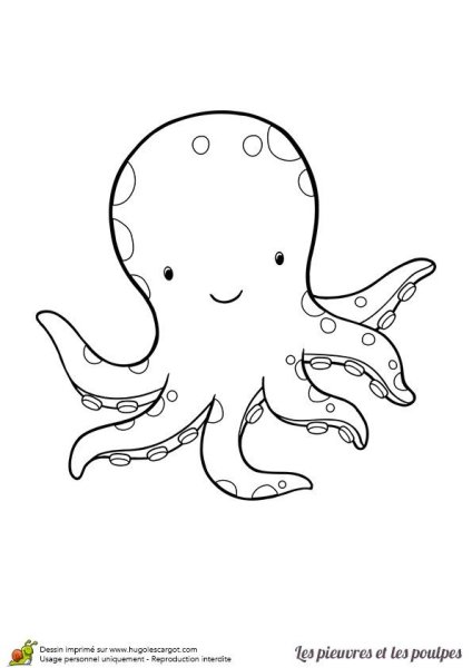 Осьминог черно белый