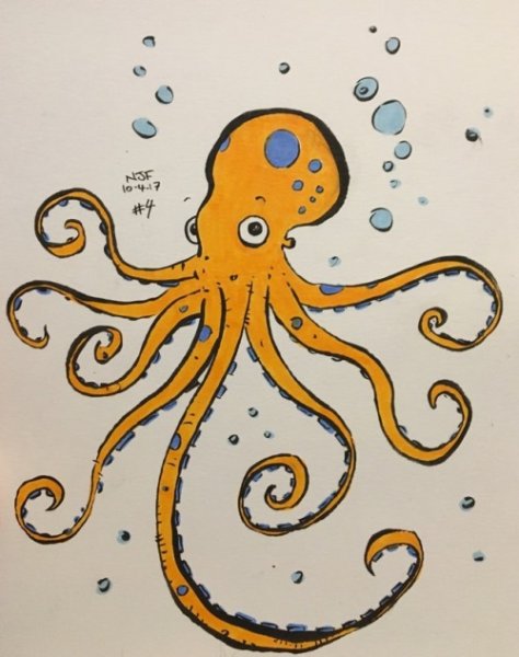 Осьминог для срисовки