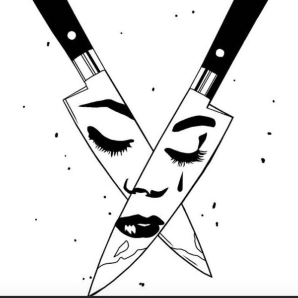 Нож эскиз тату