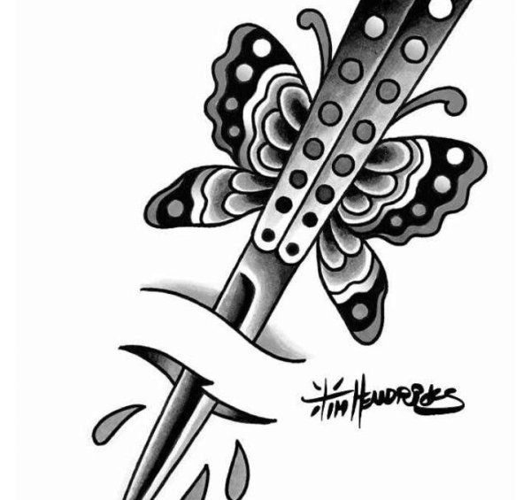 Балисонг тату эскиз