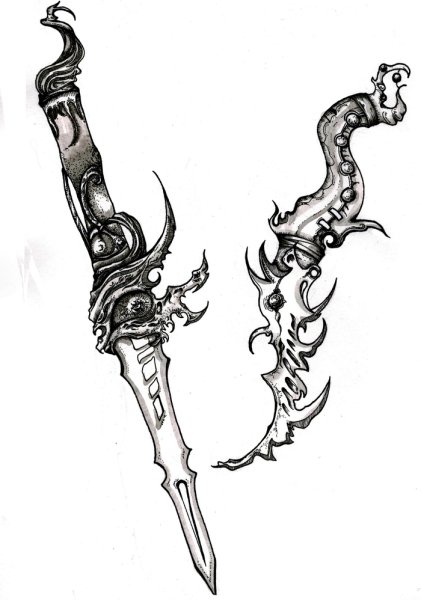 Кинжал зарисовки