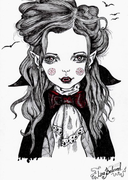 Одинокая вампирша рисовать