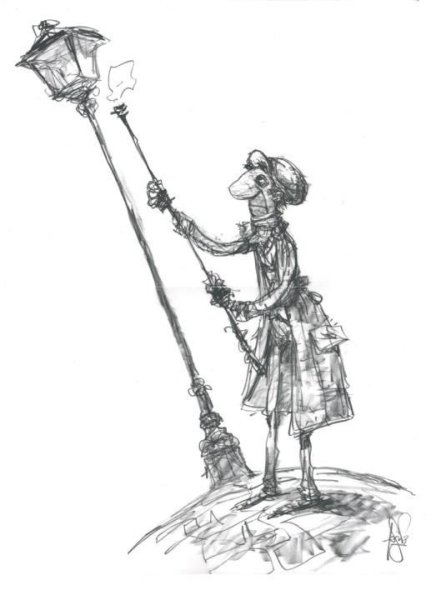 Фонарщик карикатура