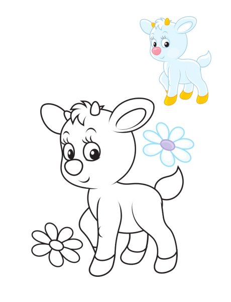 Коза раскраска