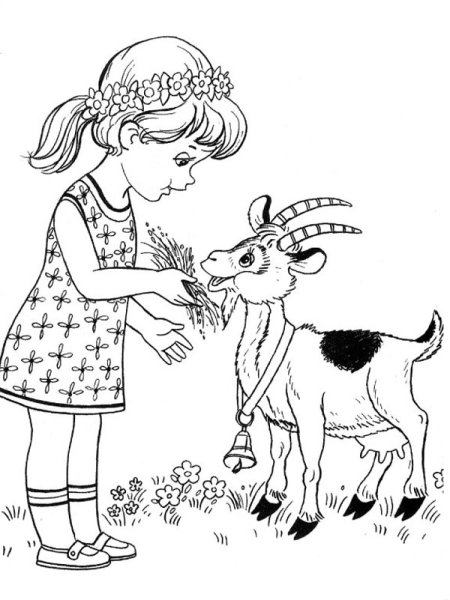 Коза раскраска