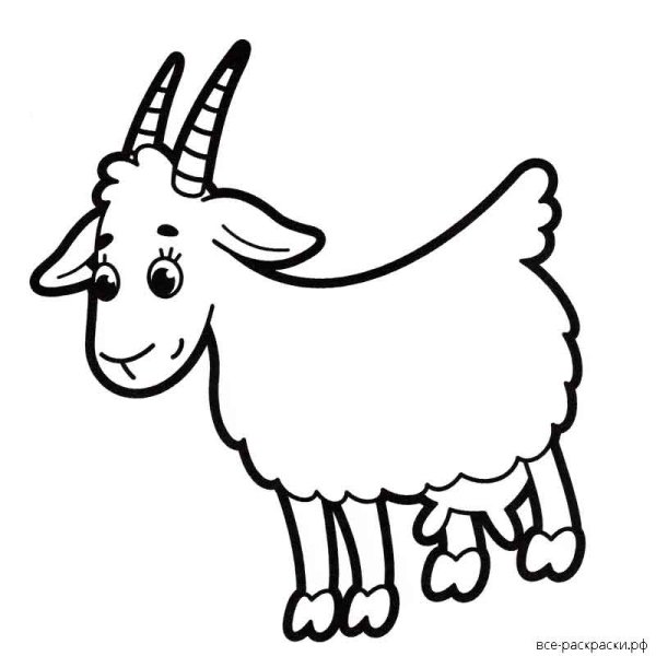 Коза трафарет для детей