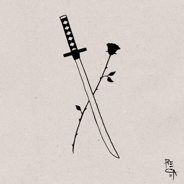 Эскиз катаны для тату