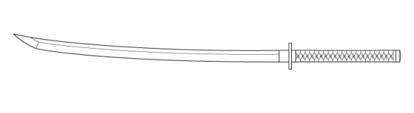 Макет катаны на бумаге