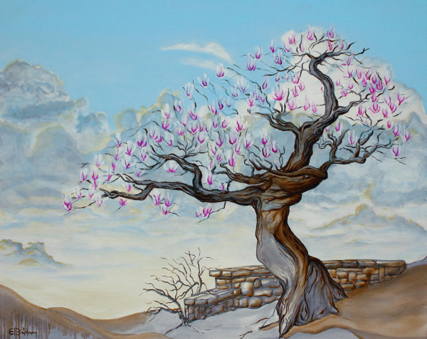 Дерево Магнолия арт