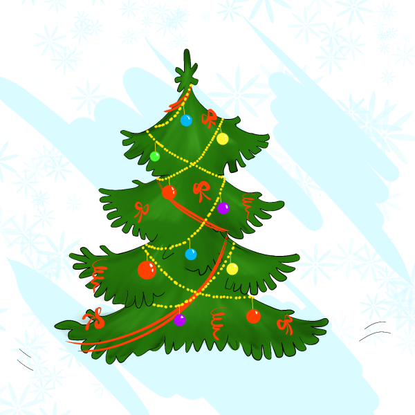 Раскраска елка Новогодняя