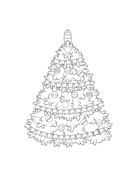 Новогодняя елка раскраска для детей