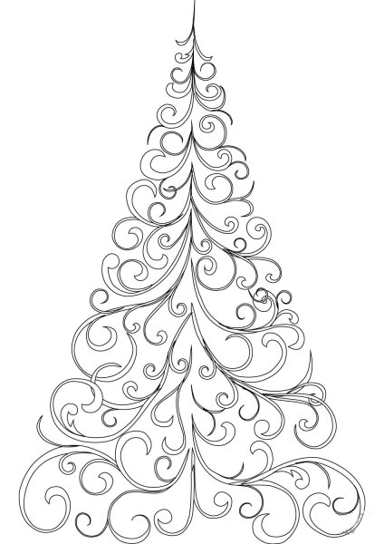 Раскраска елка Новогодняя
