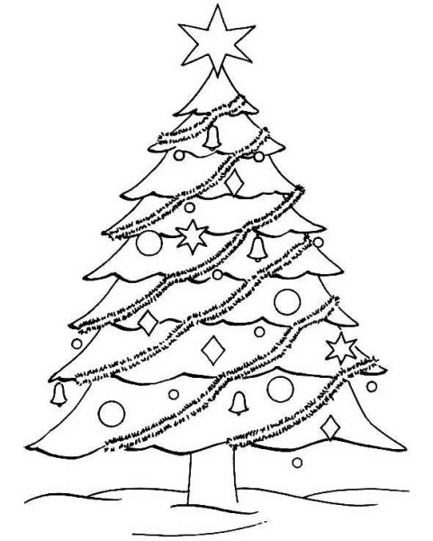 Елка раскраска