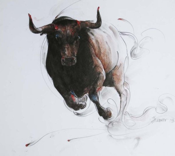 Бык набросок