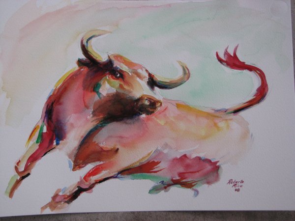 Телец акварель