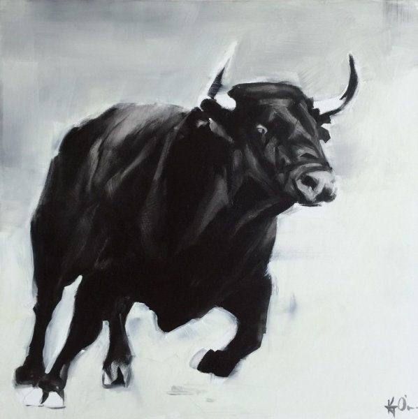Бык черно белый