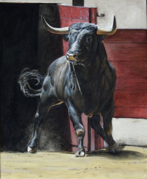 Голова быка живопись