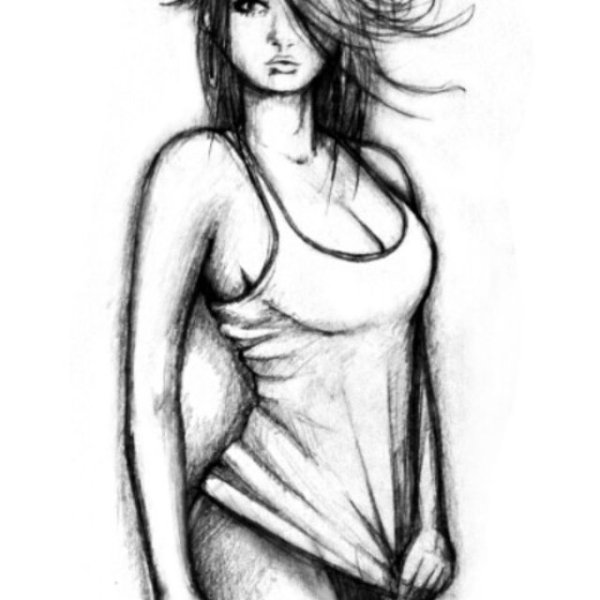 Девушка в нарисованной майке