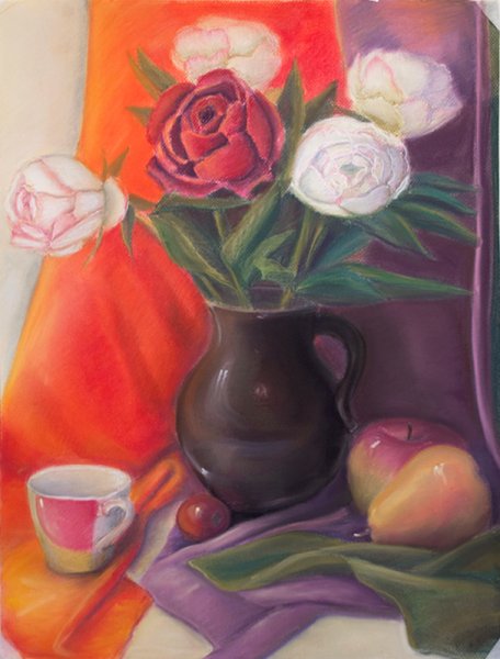 Натюрморт с цветами легкий