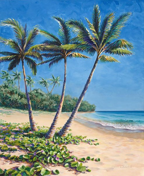 Морской пейзаж с пальмами