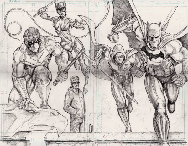 Комиксы Марвел карандашом