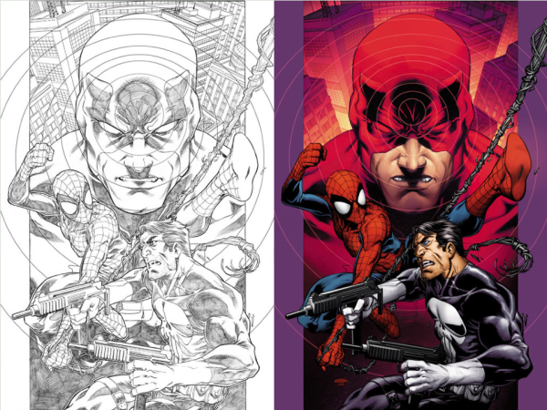 Марвел рисовка