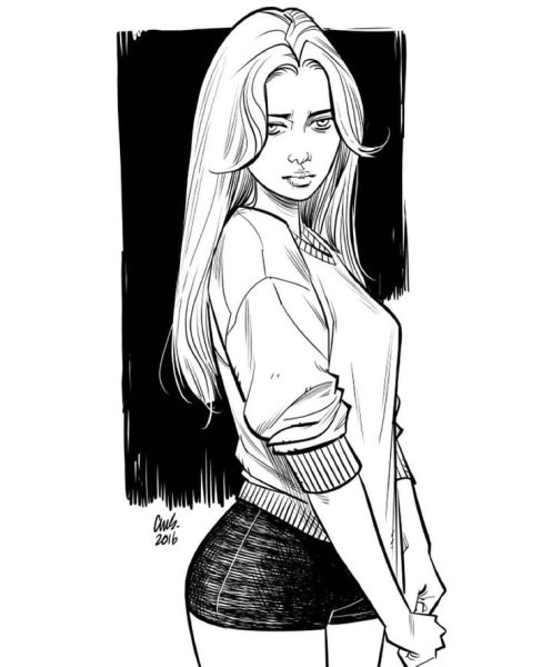Эскизы комиксов девушки