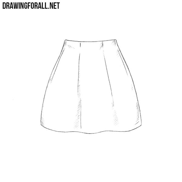 Юбка карандашом для срисовки