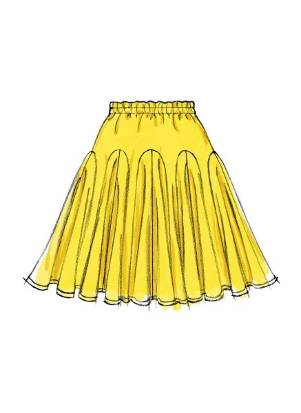 Юбка эскиз цветной