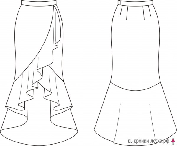 Юбка годе эскиз