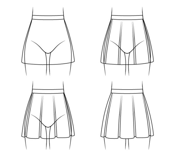 Рисование юбки аниме