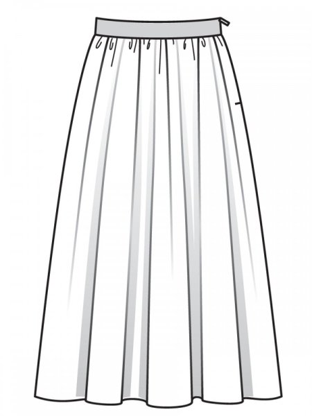 Эскиз юбки со складками