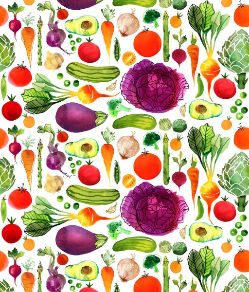 Иллюстрация овощей и фруктов