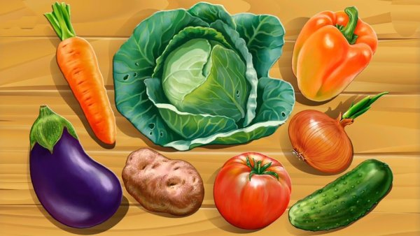 Графическое изображение овощей